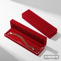 Футляр бархатный под браслет/цепочку/часы &laquo;Кружево&raquo;, 22,5&times;5,8, цвет красный