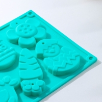 Форма для шоколада Доляна &laquo;Животные&raquo;, силикон, 30&times;17&times;1 см, 8 ячеек (7,7&times;6 см), цвет МИКС