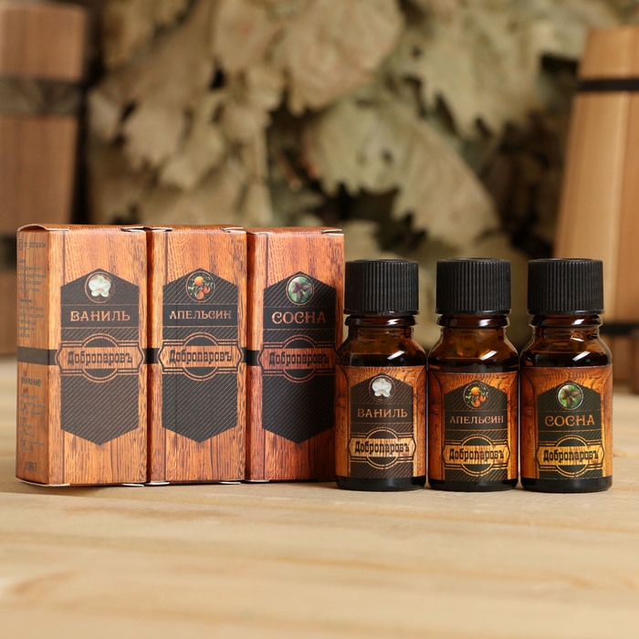 Эфирное масло Эфирное масло "Ваниль, Апельсин, Сосна", набор 3 шт по 10 мл, Добропаровъ