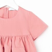 Платье детское с карманом KAFTAN, р. 32 (110-116), коралловый Платье детское с карманом KAFTAN, р. 32 (110-116), коралловый