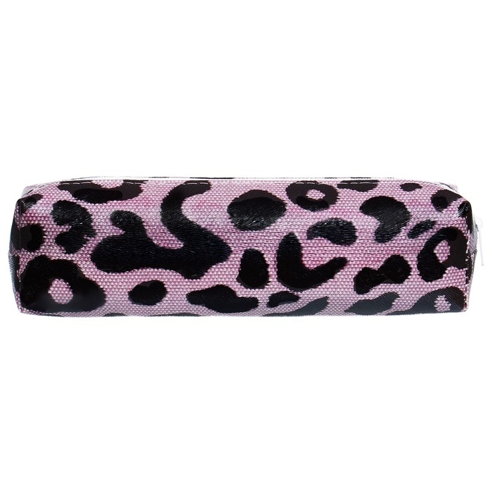 Пенал школьный на молнии "Леопард" Calligrata, розовый