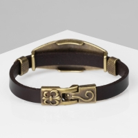 Браслет унисекс &laquo;Атлант&raquo; тигр, цвет коричневый с чернёным золотом, 22 см