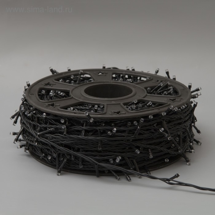 Гирлянда &laquo;Клип-лайт&raquo; 100 м, IP44, УМС, тёмная нить, 1000 LED, свечение синее, 8 режимов, 24 В, без БП