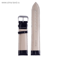 Ремешок для часов "Bugert" 16 мм, натуральная кожа, l=20 см, черный, фактура крокодил Ремешок для часов "Bugert" 16 мм, натуральная кожа, l=20 см, черный, фактура крокодил