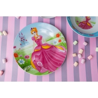 Набор детской посуды из керамики Доляна &laquo;Волшебница&raquo;, 3 предмета: кружка 230 мл, миска 400 мл, тарелка d=18 см, цвет белый