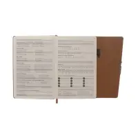 Ежедневник недатированный формат А5, с клапаном, 96л, линия, пвх, Коричневый