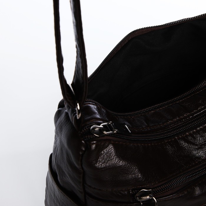 Сумка-мешок на молнии, цвет коричневый Сумка-мешок на молнии, цвет коричневый