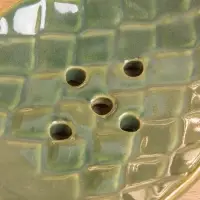 Мыльница "Ананас" керамика, цв. зелёно-коричневый, 13,5х9х2 см