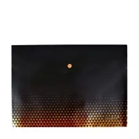 Папка-конверт на кнопке формат А4 180мкр Черная с металлизированной отделкой МИКС (шр на шт)   10843