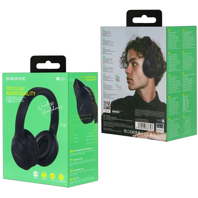 Наушники BO20 Bluetooth Borofone черные