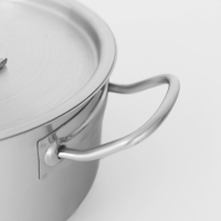 Кастрюля из нержавеющей стали Hanna Kn&ouml;vell с крышкой, 3 л, d=20 см, h=9,5 см, толщина стенки 0,6 мм, индукция