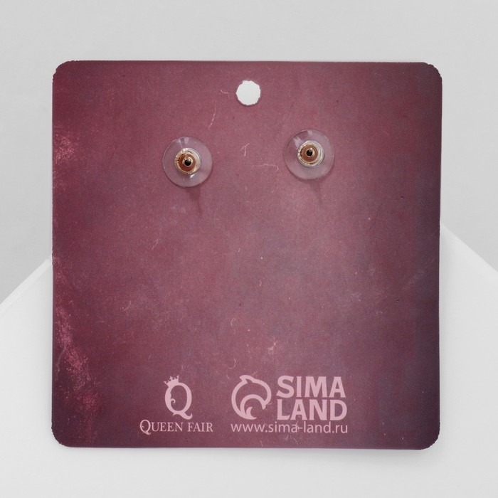 Серьги с эмалью &laquo;Мишка&raquo; и сердце, романтика, цвет бело-розовый в золоте