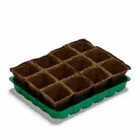 Набор для рассады: торфяная кассета, 12 ячеек по 50 мл, поддон _ &times; _ см, зелёный