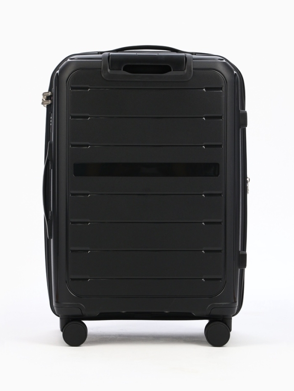 Чемодан 24", PP, 43*26*66, отд на молнии, код замок, 4 колеса, черный