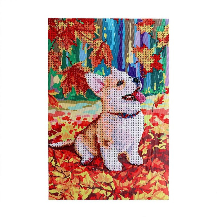 Алмазная мозаика на подрамнике с частичным заполнением «Корги», 20 x 30 см Алмазная мозаика на подрамнике с частичным заполнением «Корги», 20 x 30 см