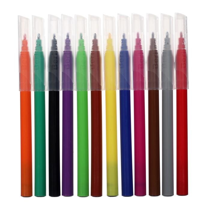 Фломастеры смываемые 12 цветов Фломастеры смываемые 12 цветов "Замки", европодвес