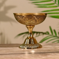 Креманка "Айс крим" с ложечкой, латунь 9 см