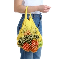 Авоська плетеная сумка, 37 х 20 см, ручка 12 см, клетка 1.5 см, жёлтая