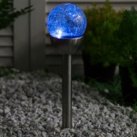 Садовый светильник на солнечной батарее «Стеклянный шар», 6×36.5×6 см, 1 LED, свечение мульти (RGB) Садовый светильник на солнечной батарее «Стеклянный шар», 6×36.5×6 см, 1 LED, свечение мульти (RGB)