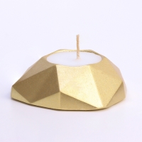 Свеча "Сердце. Мрамор" в подсвечнике из гипса с гранями, 8х7,5х2,5см,золото Свеча "Сердце. Мрамор" в подсвечнике из гипса с гранями, 8х7,5х2,5см,золото