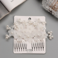 Гребень для волос "Эмилия" цветочный, 11х6 см, белый Гребень для волос "Эмилия" цветочный, 11х6 см, белый