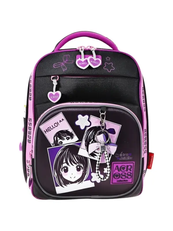 Рюкзак школьный эргоном.спинка Across 194 37*28*12 дев + пен, меш, папка 25-369-7