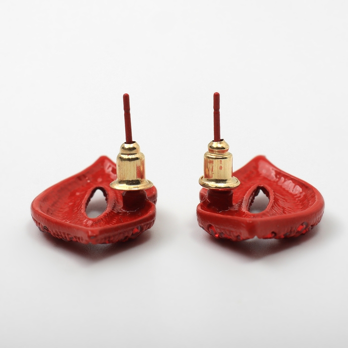 Серьги со стразами «Роли» губы, цвет красный Серьги со стразами «Роли» губы, цвет красный