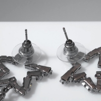 Серьги висячие со стразами &laquo;Водопад&raquo; звёзды, цвет синий в сером металле, 11 см