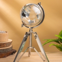 Глобус сувенирный &laquo;Силвер&raquo;, 19.5&times;21&times;34 см, стекло, сталь