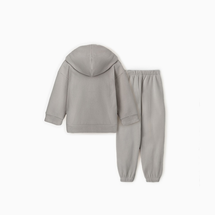 Костюм флисовый (худи и брюки) детский MINAKU: Fleece Soft, цвет графит, рост 116 см