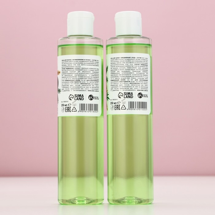 Подарочный набор ЧИСТОЕ СЧАСТЬЕ «Исполнения желаний»: гель для душа и пена для ванны, 2х250 мл, Новый Год Подарочный набор ЧИСТОЕ СЧАСТЬЕ «Исполнения желаний»: гель для душа и пена для ванны, 2х250 мл, Новый Год