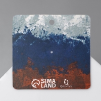 Значок &laquo;Звезда&raquo; с флагом России, цветной в серебре