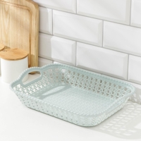 Поднос пластиковый прямоугольный Доляна &laquo;Плетение&raquo;, 32&times;23&times;5 см, цвет МИКС