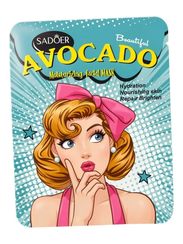 Маска тканевая увлажняющая для лица с экстрактом авокадо, 25 г