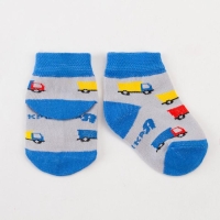 Носки детские Крошка Я &laquo;Грузовики&raquo;, цвет серый, 8-10 см