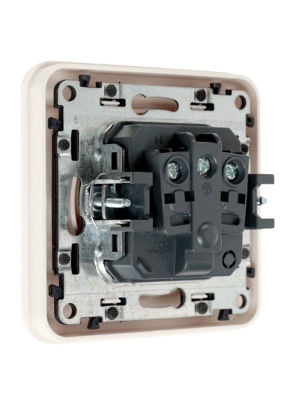 Розетка одноместная, серия Розетка одноместная, серия "Circular", 16 А, скрытая, с з/к, белая