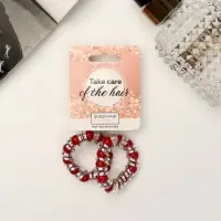 Резинка для волос "Пружинка вставка" (набор 2 шт) микс