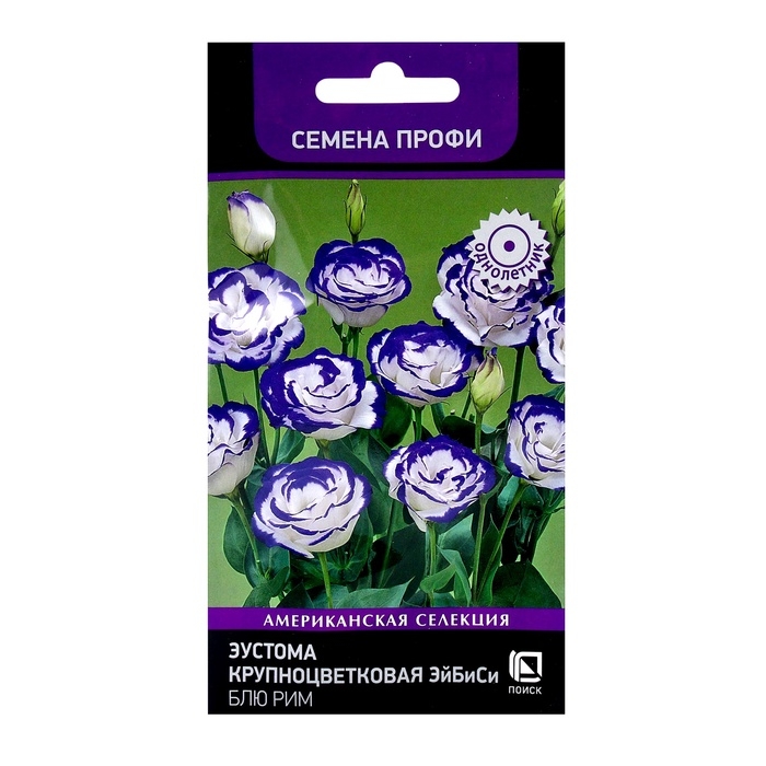 Семена цветов Эустома крупноцветковая ЭйБиСи Блю Рим, 10шт Семена цветов Эустома крупноцветковая ЭйБиСи Блю Рим, 10шт