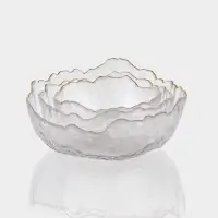 Набор салатников "Вулкан" 3 шт, золотой обод, 20х8 см