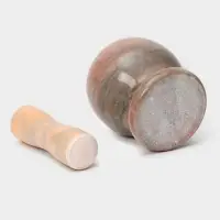 Ступка с толкушкой &laquo;Мрамор&raquo;, из натурального камня, цвет коричневый