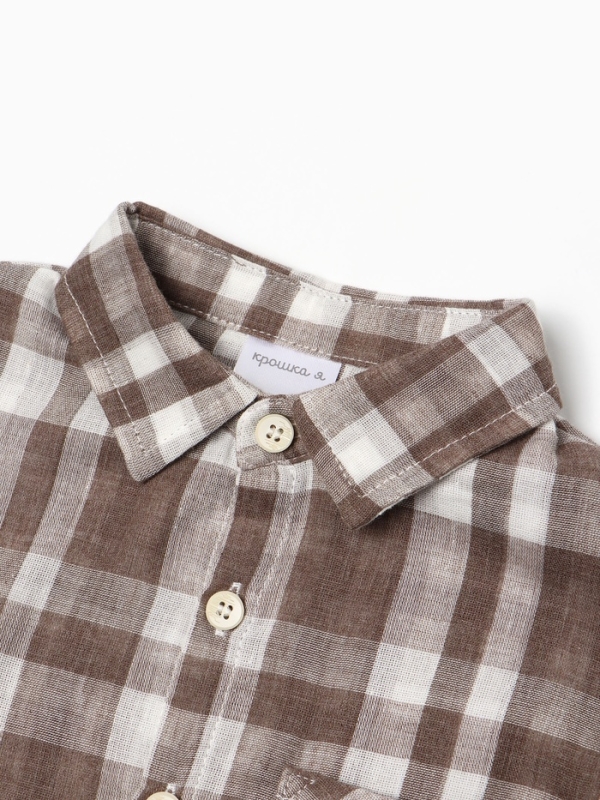Рубашка для мальчика Крошка Я Муслин, р. 92-98 см, коричневый