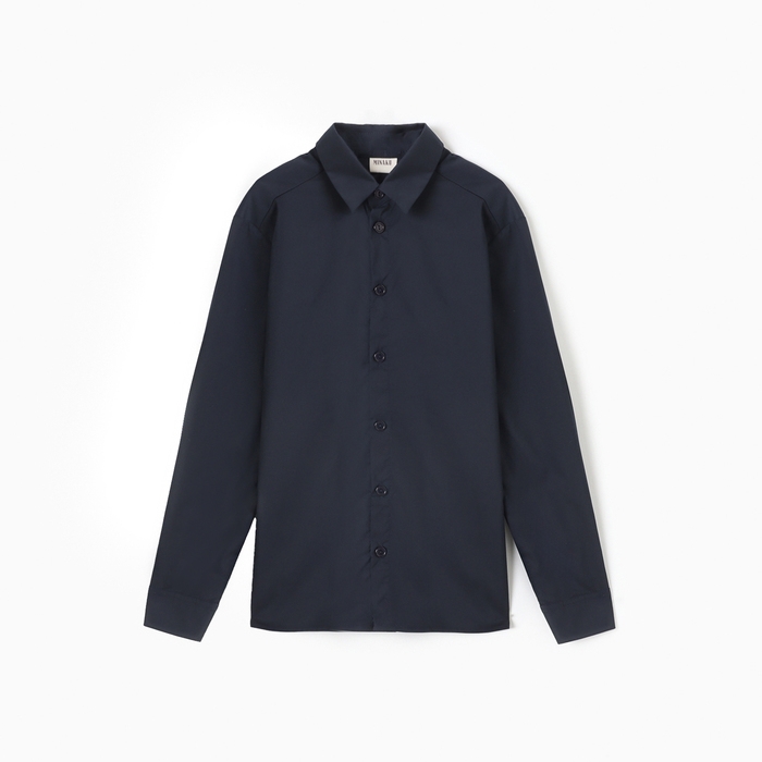 Рубашка для мальчика MINAKU: School Collection, тёмно-синяя, рост 152 см
