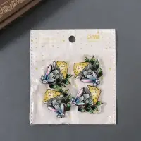 Декор для творчества акрил двусторонний "Мухомор и кристаллы" 3,7х3,3х0,2 см