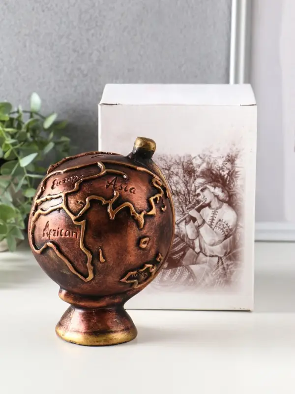 Копилка "Глобус" 17х12х11,5 см, под бронзу