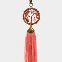 Брелок ловец снов "Великое древо" 19 см, цв. розовый