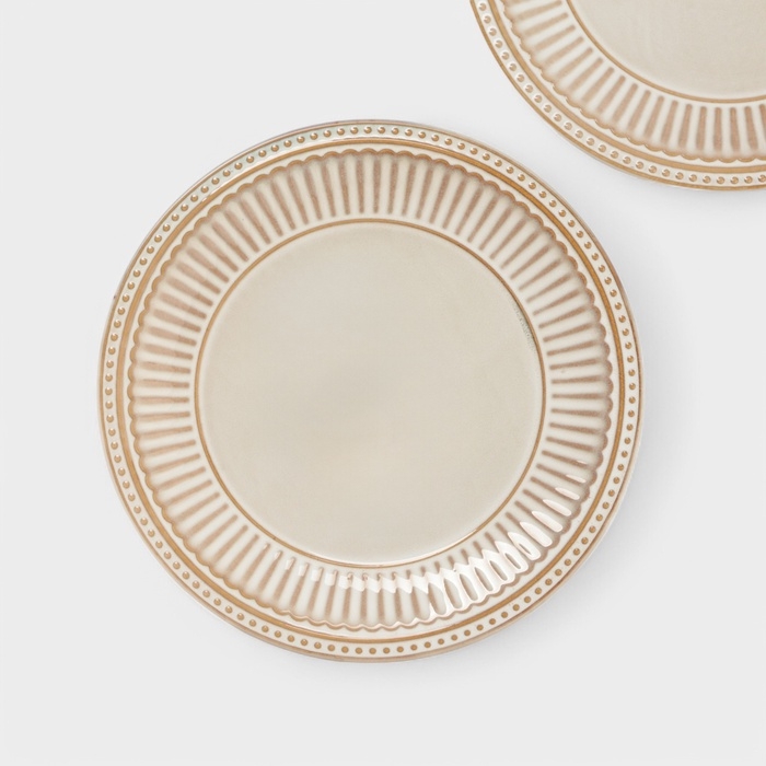 Набор тарелок 2 шт Доляна "Винтаж"  27 см, цвет бежевый