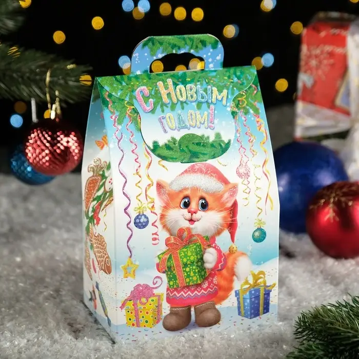 Подарочная коробка "Заяц - Кот", 20&times;10&times;6 см