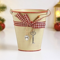 Кашпо "Ведерко Рустад" бежевое, 12х12х13см