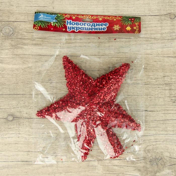 Наконечник Наконечник "Звезда" пушистый блеск, 18,5х20 см, красный