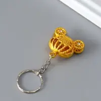 Брелок металл, стразы "Карета-тыква" МИКС 3,2х1,5х3,2 см